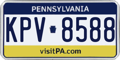 PA license plate KPV8588