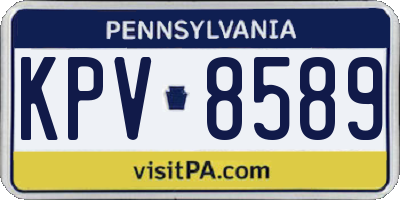 PA license plate KPV8589