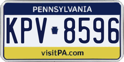 PA license plate KPV8596