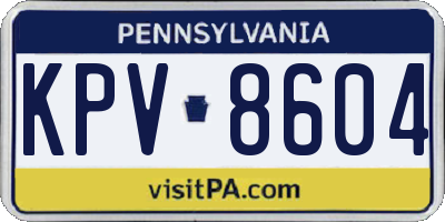 PA license plate KPV8604