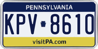 PA license plate KPV8610