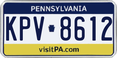 PA license plate KPV8612