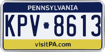PA license plate KPV8613