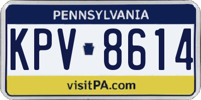 PA license plate KPV8614
