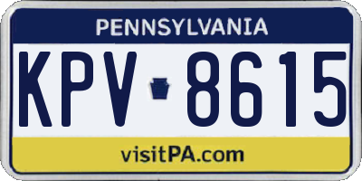 PA license plate KPV8615