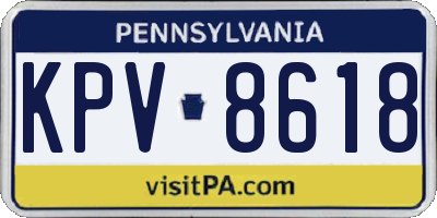 PA license plate KPV8618