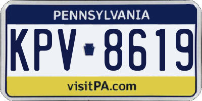 PA license plate KPV8619