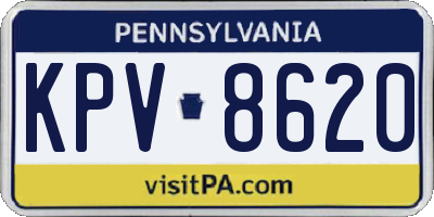 PA license plate KPV8620