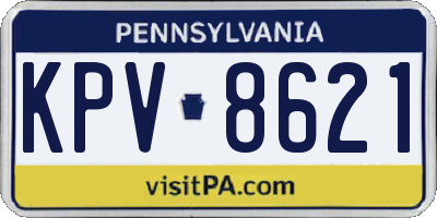 PA license plate KPV8621