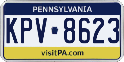 PA license plate KPV8623