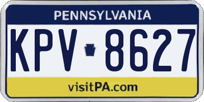 PA license plate KPV8627