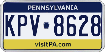 PA license plate KPV8628