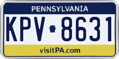 PA license plate KPV8631