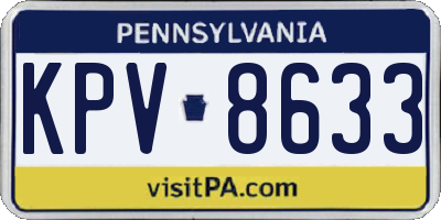 PA license plate KPV8633