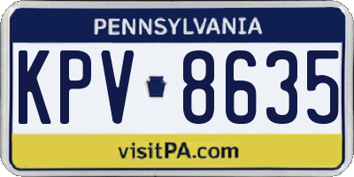 PA license plate KPV8635