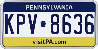 PA license plate KPV8636