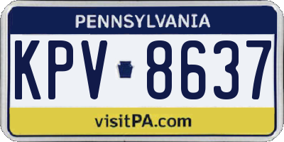 PA license plate KPV8637