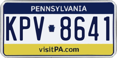 PA license plate KPV8641