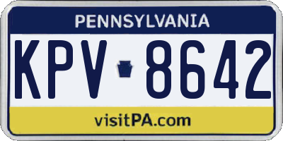 PA license plate KPV8642