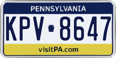 PA license plate KPV8647