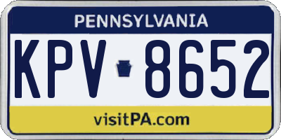 PA license plate KPV8652