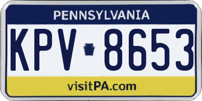 PA license plate KPV8653