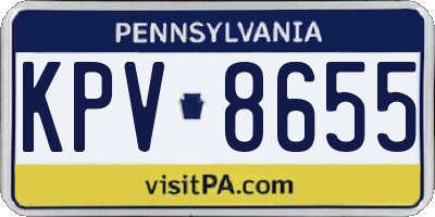 PA license plate KPV8655