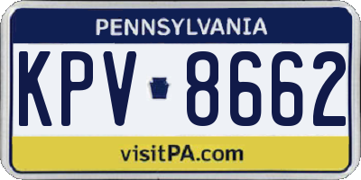 PA license plate KPV8662