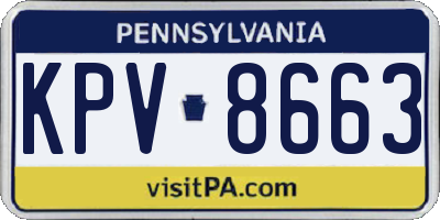 PA license plate KPV8663