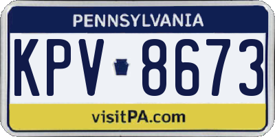 PA license plate KPV8673