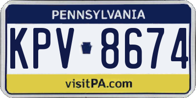 PA license plate KPV8674