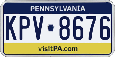 PA license plate KPV8676