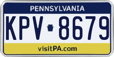 PA license plate KPV8679