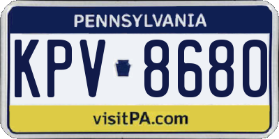 PA license plate KPV8680