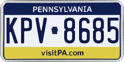 PA license plate KPV8685