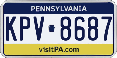 PA license plate KPV8687