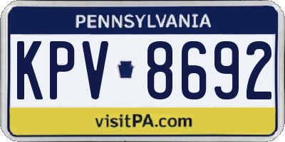 PA license plate KPV8692