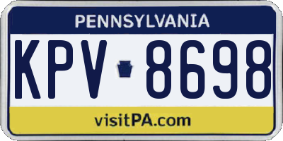 PA license plate KPV8698