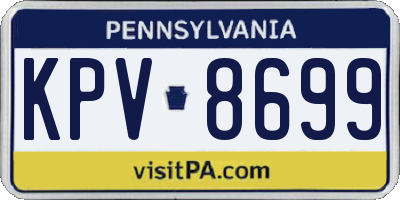 PA license plate KPV8699