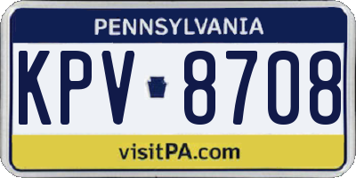 PA license plate KPV8708