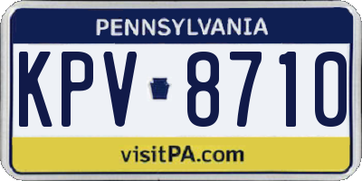 PA license plate KPV8710