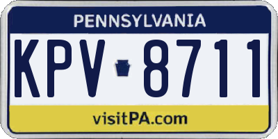 PA license plate KPV8711