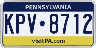 PA license plate KPV8712