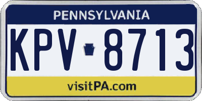 PA license plate KPV8713