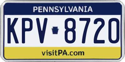 PA license plate KPV8720