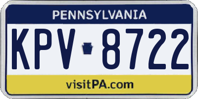 PA license plate KPV8722