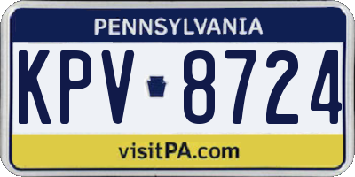 PA license plate KPV8724