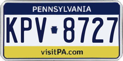 PA license plate KPV8727