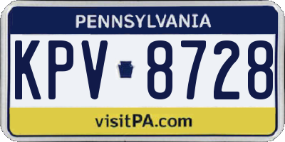 PA license plate KPV8728