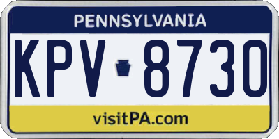 PA license plate KPV8730